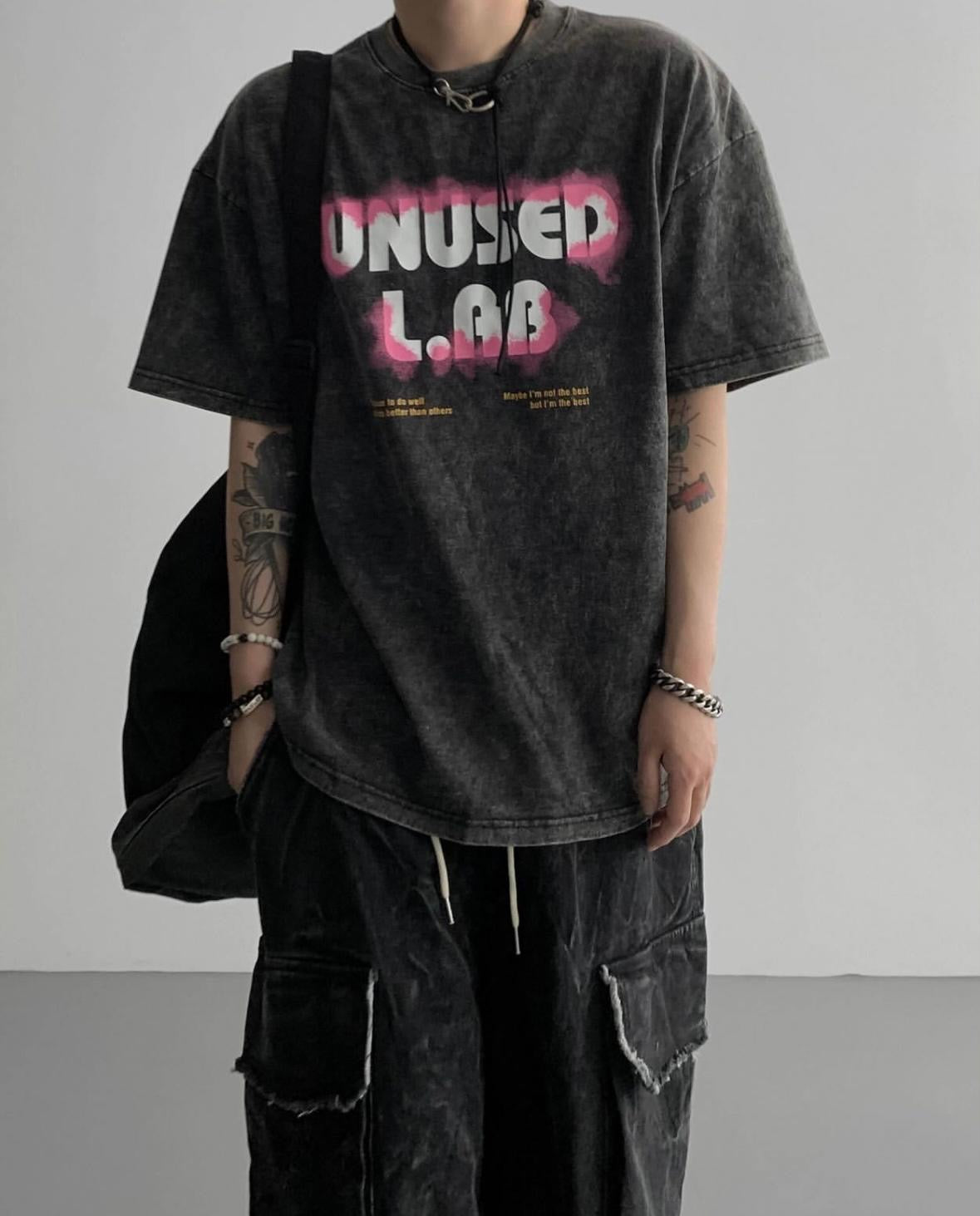UNUSED LAB 印花復古T