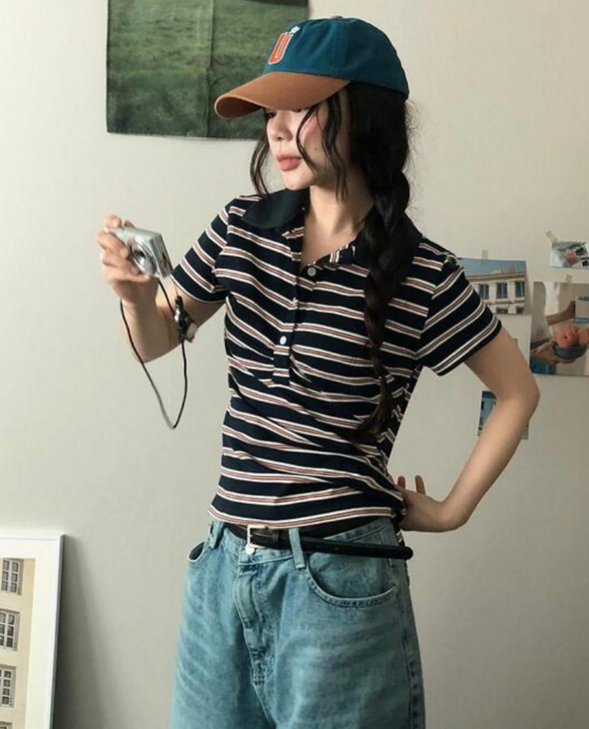 復古條紋襯衫